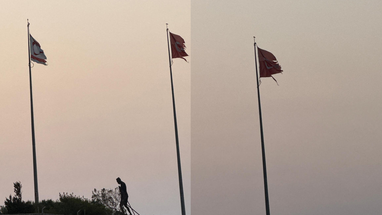 KKTC'deki görüntüler tepki çekti! Türk bayrağına yakışmayan manzara!