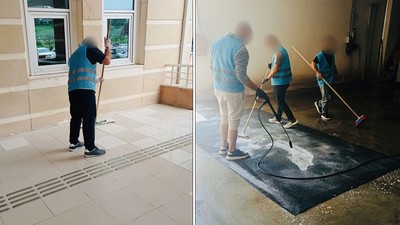 Kastamonu Adliyesi'nde 'denetimli' mesai! Binanın tüm temizliğini onlar yapıyor