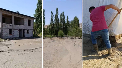 Kars'ta sel gitti, geriye çamur kaldı: Ev ve mahsuller zarar gördü