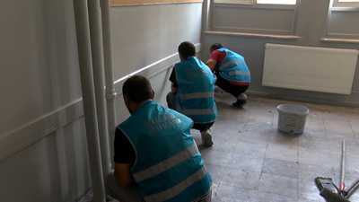 Yükümlülerden eğitime destek: Okulu boyayarak yeni döneme hazırladılar