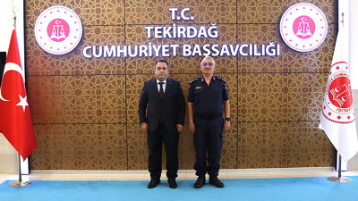 Jandarma Albay Ali Güngör'den Başsavcı Şenol'a ziyaret! Yeni görevinde başarılar diledi
