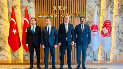 Kaymakamlardan Başsavcı Harun Ünlüsoy'a ziyaret! Hayırlı olsun temennisinde bulundular