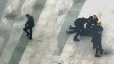 Çağlayan Adliyesi önünde polis alarma geçti! Önce havaya sonra bacağına ateş etti