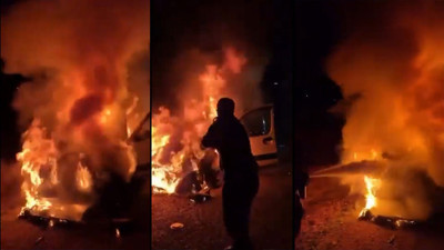 CTE personelinden yanan araca müdahale! 5 kişilik aileyi kurtardılar