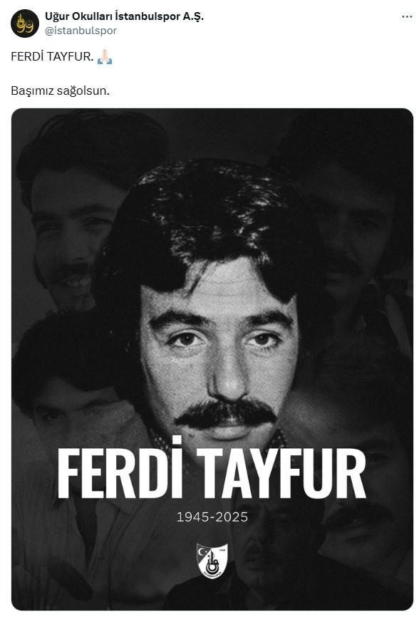 Spor camiasından Ferdi Tayfur için taziye mesajları - Resim: 16