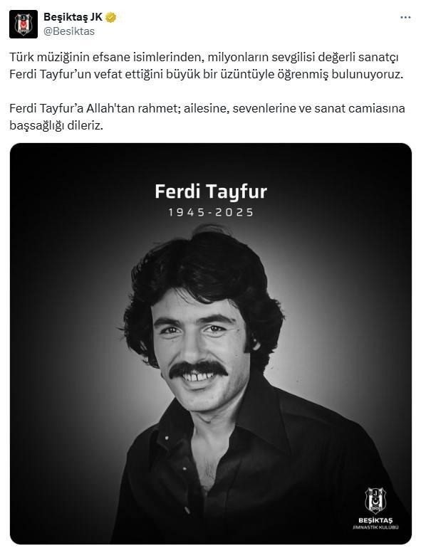 Spor camiasından Ferdi Tayfur için taziye mesajları - Resim: 5