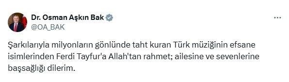 Spor camiasından Ferdi Tayfur için taziye mesajları - Resim: 4