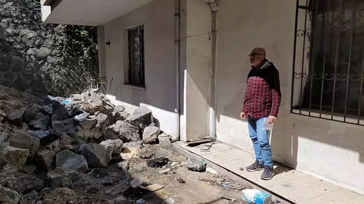 İstinat duvarı davası! Bina sakinleri tedirgin - Resim: 1