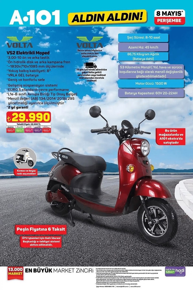 A101’DE ELEKTRİKLİ MOPEDDE OKKALI İNDİRİM! Bu fiyatlarla bu ürünler kaçmaz. İşte 8 Mayıs 2025 A101 aldın aldın kataloğu - Resim: 9