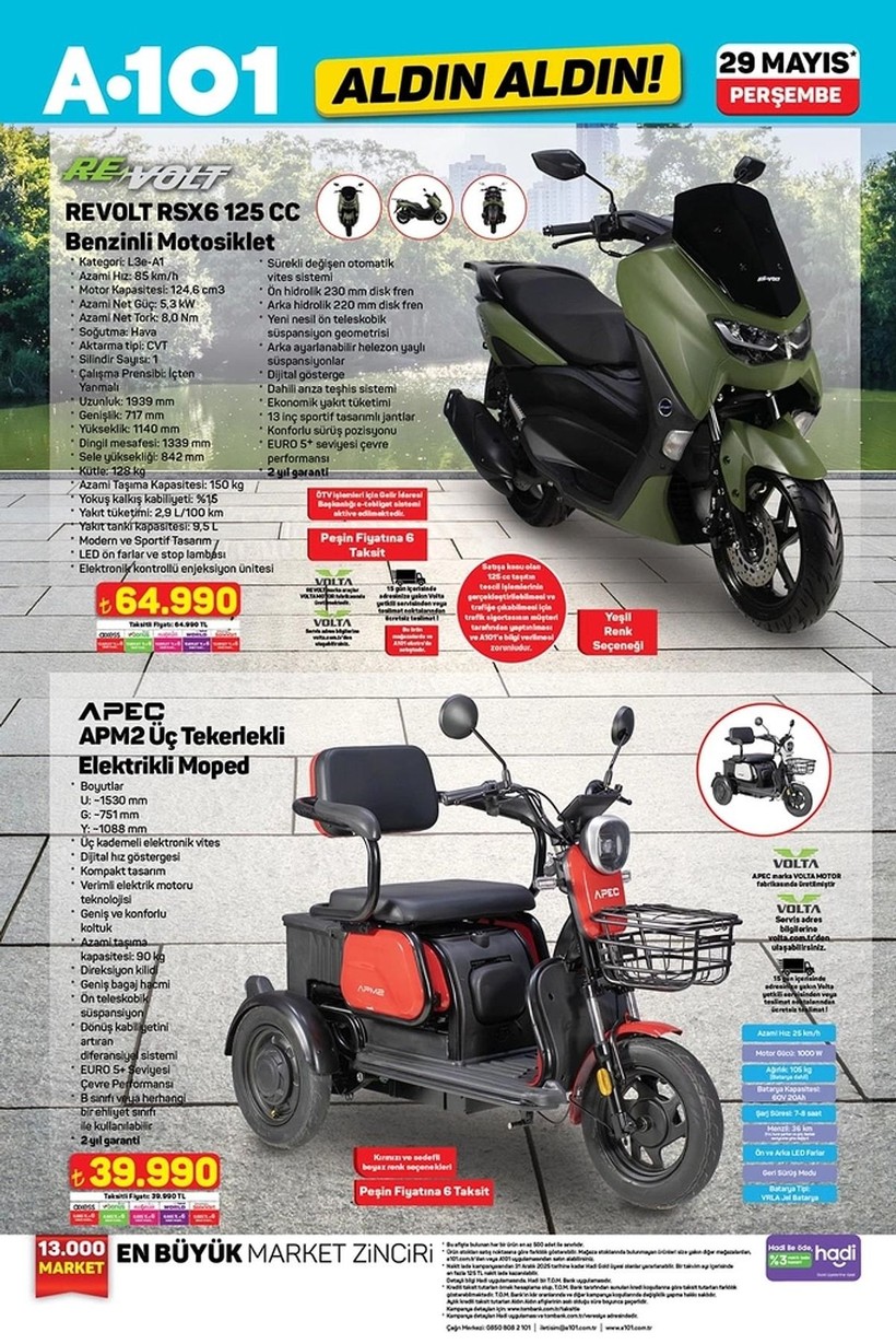 A101 29 MAYIS KATALOĞU 2025 || Bu Perşembe A101’de Benzinli Motosiklet indirimde! 29 Mayıs 2025 A101 indirimli ürünler listesi - Resim: 4