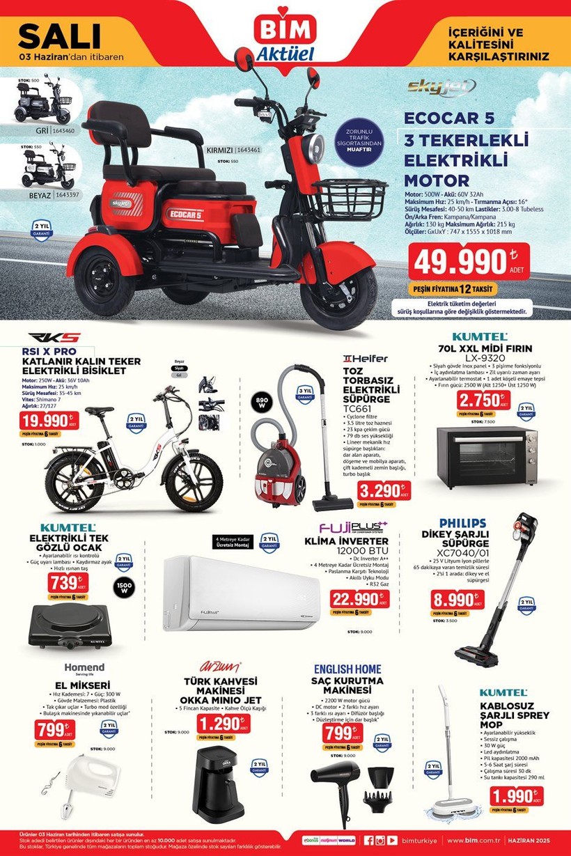 BİM’e elektrikli motor geliyor! 3 Haziran aktüel ürünler kataloğu yayınlandı: Çeyiz hazırlıkları yapanlara müjde! - Resim: 8