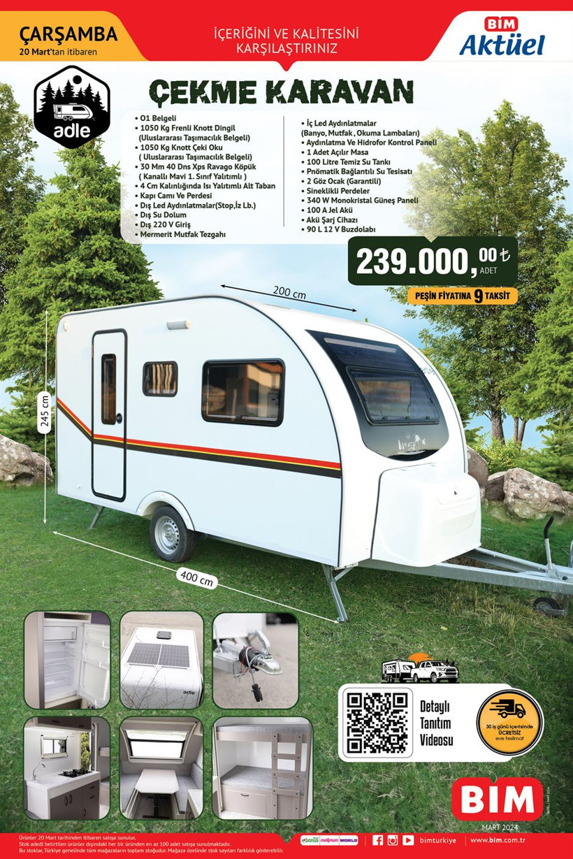 19-22 Mart 2024 BİM aktüel kataloğu! BİM'e çekme karavan, çapa makinesi geliyor! - Resim: 1