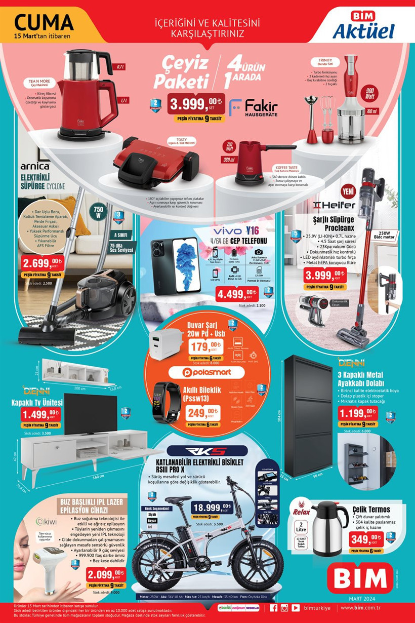 15 Mart 2024 BİM aktüel kataloğu! BİM'e çeyiz paketi geliyor! - Resim: 2