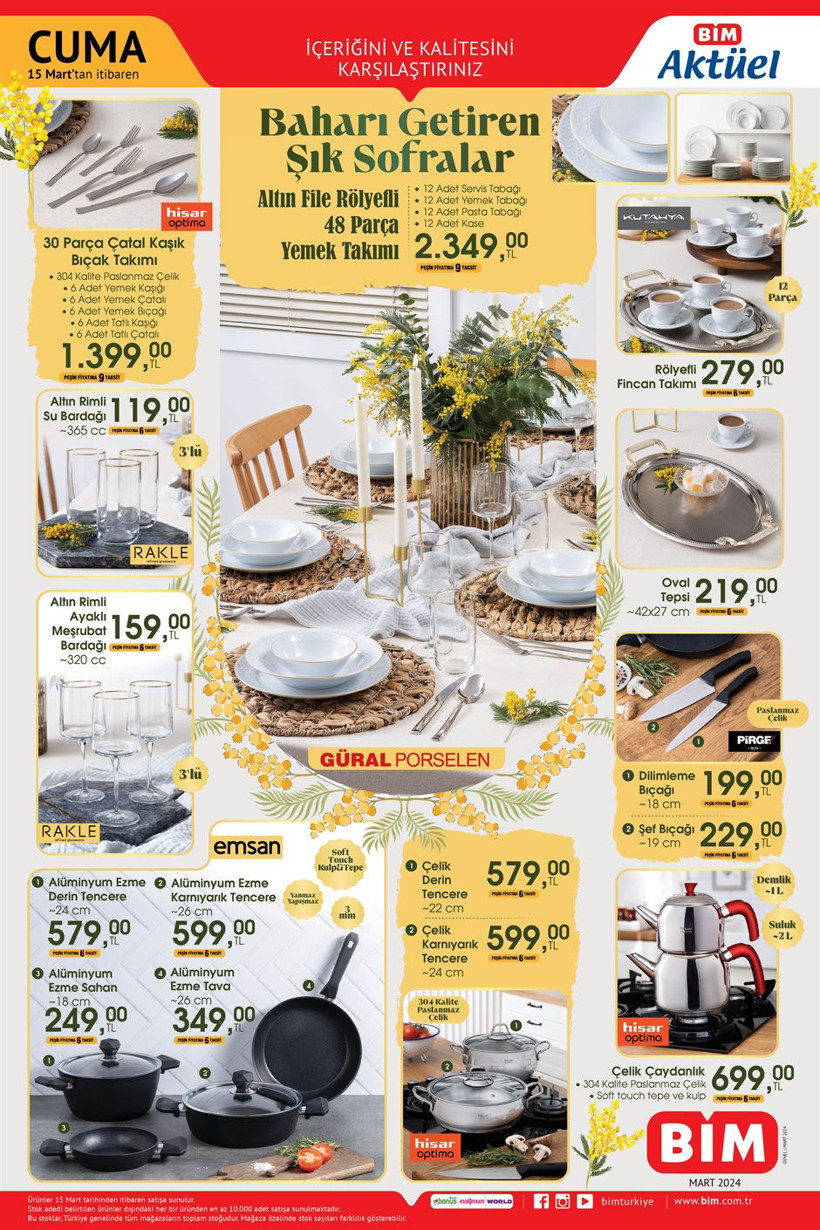 15 Mart 2024 BİM aktüel kataloğu! BİM'e çeyiz paketi geliyor! - Resim: 5