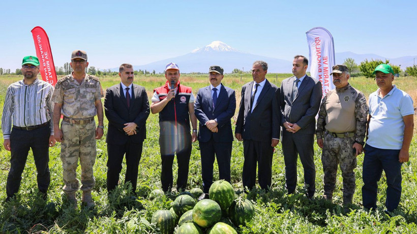 Vali Turan ve Başsavcı Dede, Iğdır'da karpuz hasadını başlattı - Resim: 1