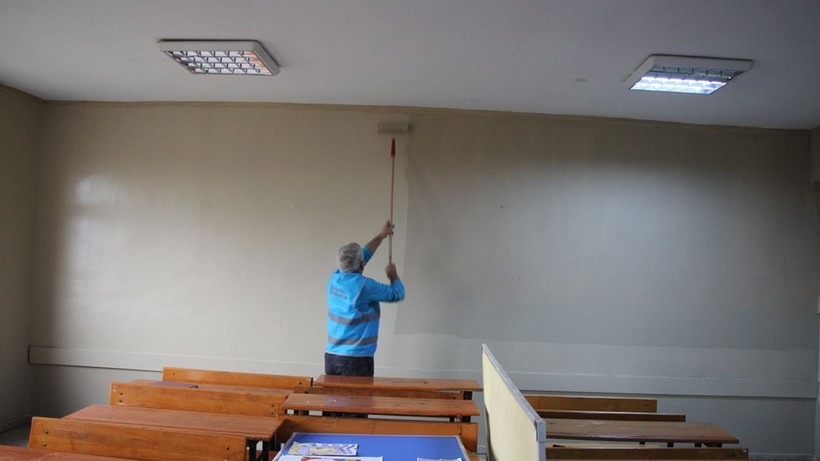 Tekirdağ'dan yükümlüler okul boyamaya başladı! Başsavcı Şenol eşlik etti - Resim: 5