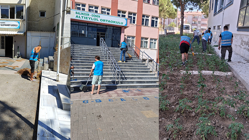 Bandırma'da denetimli serbestlik yükümlülerinden 14 okulda yenileme çalışması - Resim: 3