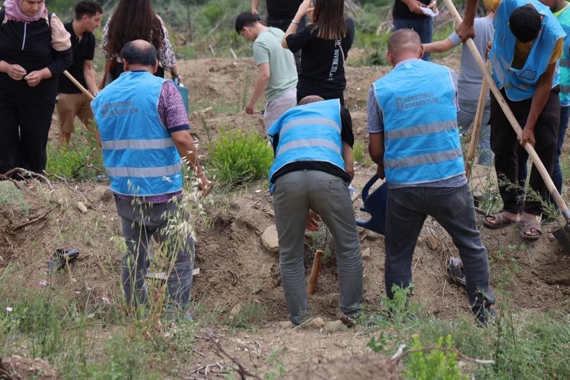 Başsavcı Fırat da katıldı! Yanan ormanı elleriyle yeşerttiler - Resim: 4
