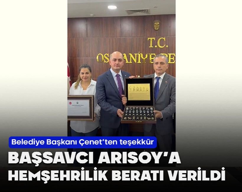Başsavcı Arısoy'a 'Hemşehrilik Beratı' verildi