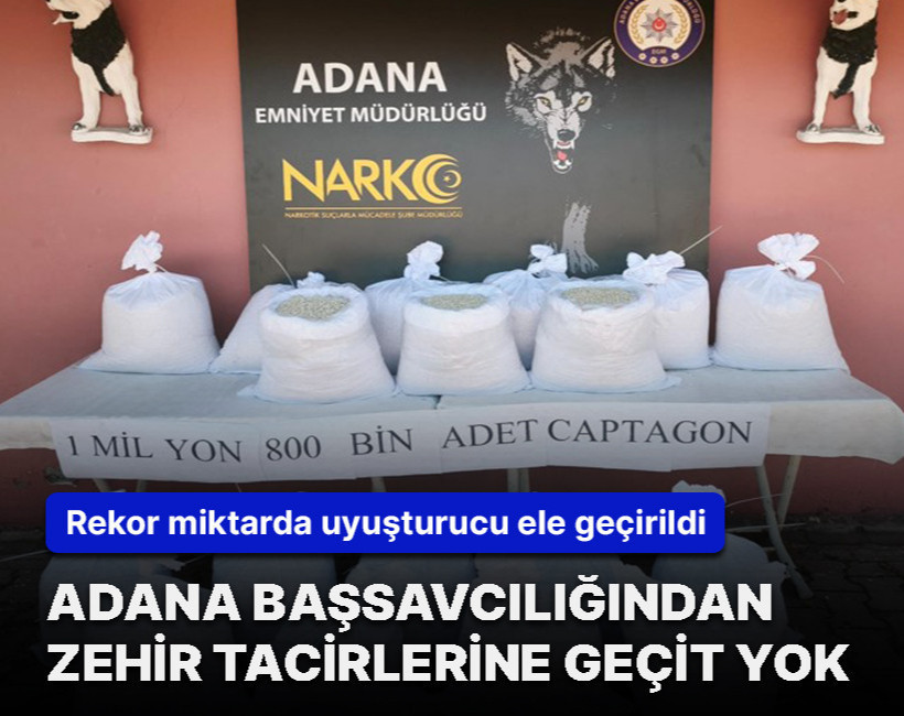 Adana Cumhuriyet Başsavcılığından büyük çalışma! Rekor miktarda uyuşturucu ele geçirildi