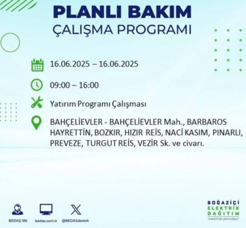 İSTANBUL ELEKTRİK KESİNTİSİ 16 HAZİRAN 2025 || Bahçelievler, Zeytinburnu, Bağcılar, Sultangazi’de elektrikler ne zaman gelecek? - Resim: 20