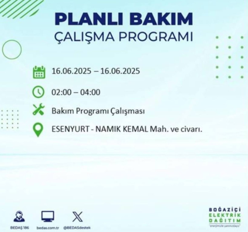 İSTANBUL ELEKTRİK KESİNTİSİ 16 HAZİRAN 2025 || Bahçelievler, Zeytinburnu, Bağcılar, Sultangazi’de elektrikler ne zaman gelecek? - Resim: 44