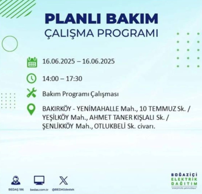İSTANBUL ELEKTRİK KESİNTİSİ 16 HAZİRAN 2025 || Bahçelievler, Zeytinburnu, Bağcılar, Sultangazi’de elektrikler ne zaman gelecek? - Resim: 24