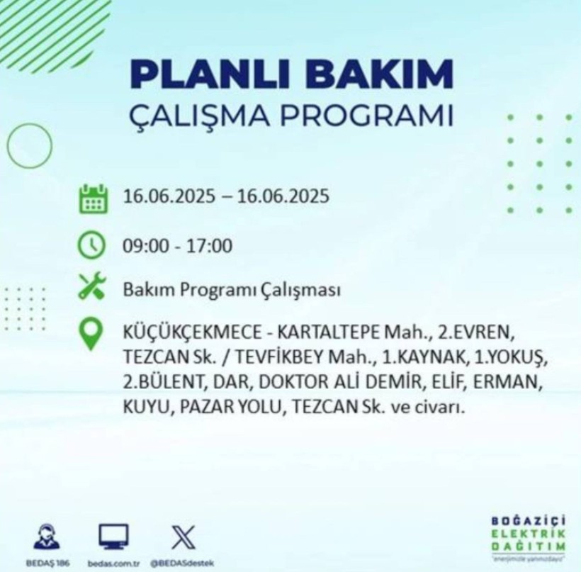 İSTANBUL ELEKTRİK KESİNTİSİ 16 HAZİRAN 2025 || Bahçelievler, Zeytinburnu, Bağcılar, Sultangazi’de elektrikler ne zaman gelecek? - Resim: 61