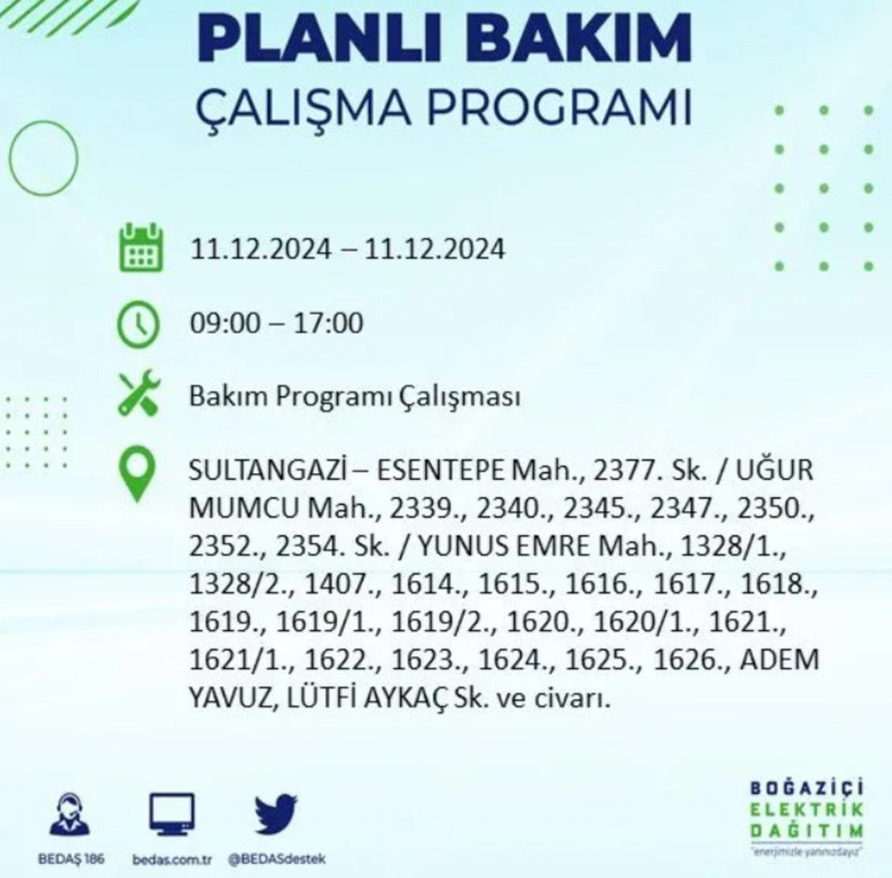 11 ARALIK İSTANBUL PLANLI ELEKTRİK KESİNTİLERİ 2024: Elektrikler ne zaman gelecek? BEDAŞ açıkladı - Resim: 33