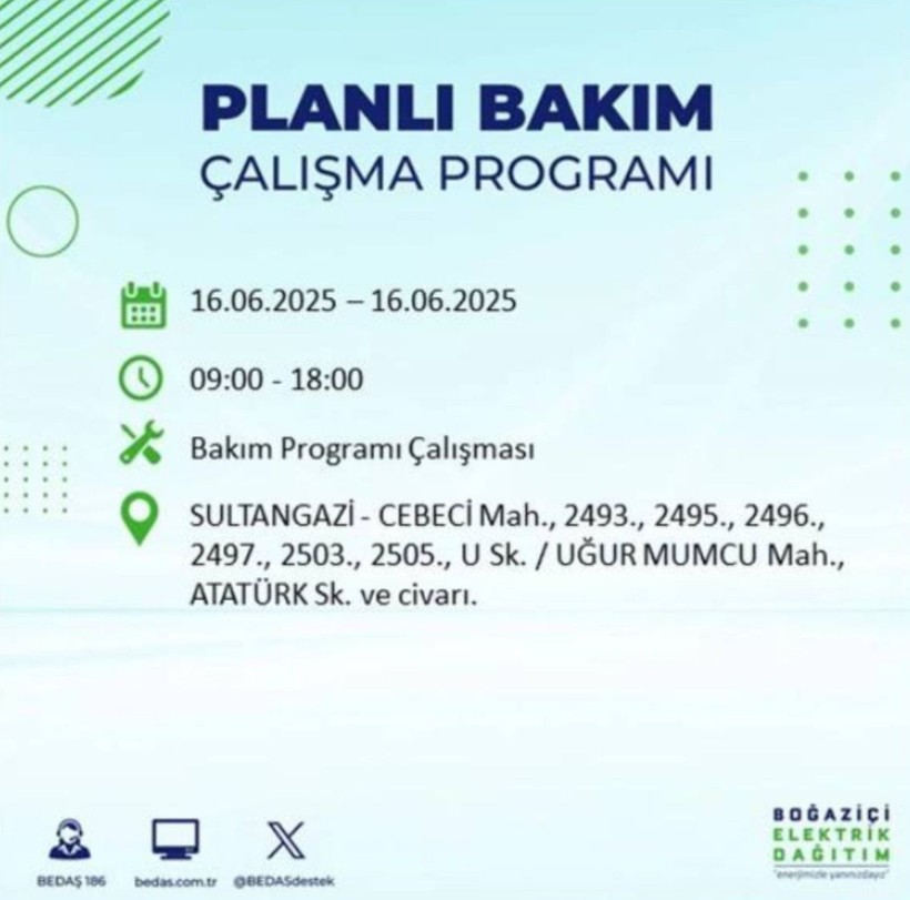 İSTANBUL ELEKTRİK KESİNTİSİ 16 HAZİRAN 2025 || Bahçelievler, Zeytinburnu, Bağcılar, Sultangazi’de elektrikler ne zaman gelecek? - Resim: 75