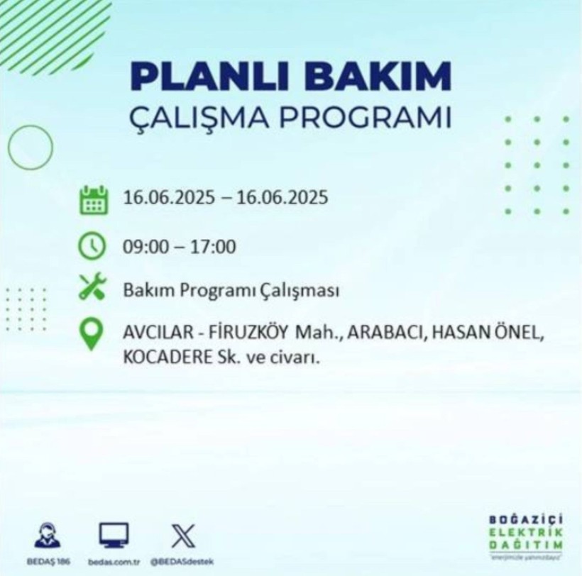 İSTANBUL ELEKTRİK KESİNTİSİ 16 HAZİRAN 2025 || Bahçelievler, Zeytinburnu, Bağcılar, Sultangazi’de elektrikler ne zaman gelecek? - Resim: 8