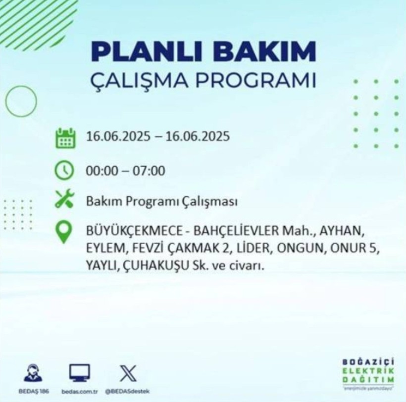 İSTANBUL ELEKTRİK KESİNTİSİ 16 HAZİRAN 2025 || Bahçelievler, Zeytinburnu, Bağcılar, Sultangazi’de elektrikler ne zaman gelecek? - Resim: 32