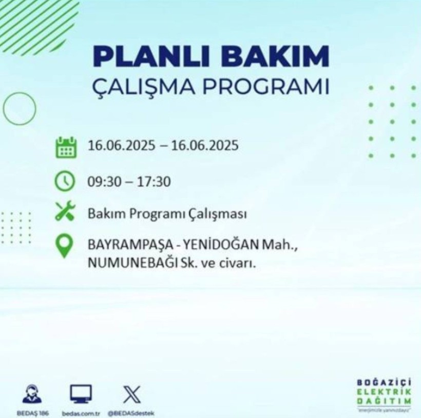 İSTANBUL ELEKTRİK KESİNTİSİ 16 HAZİRAN 2025 || Bahçelievler, Zeytinburnu, Bağcılar, Sultangazi’de elektrikler ne zaman gelecek? - Resim: 37