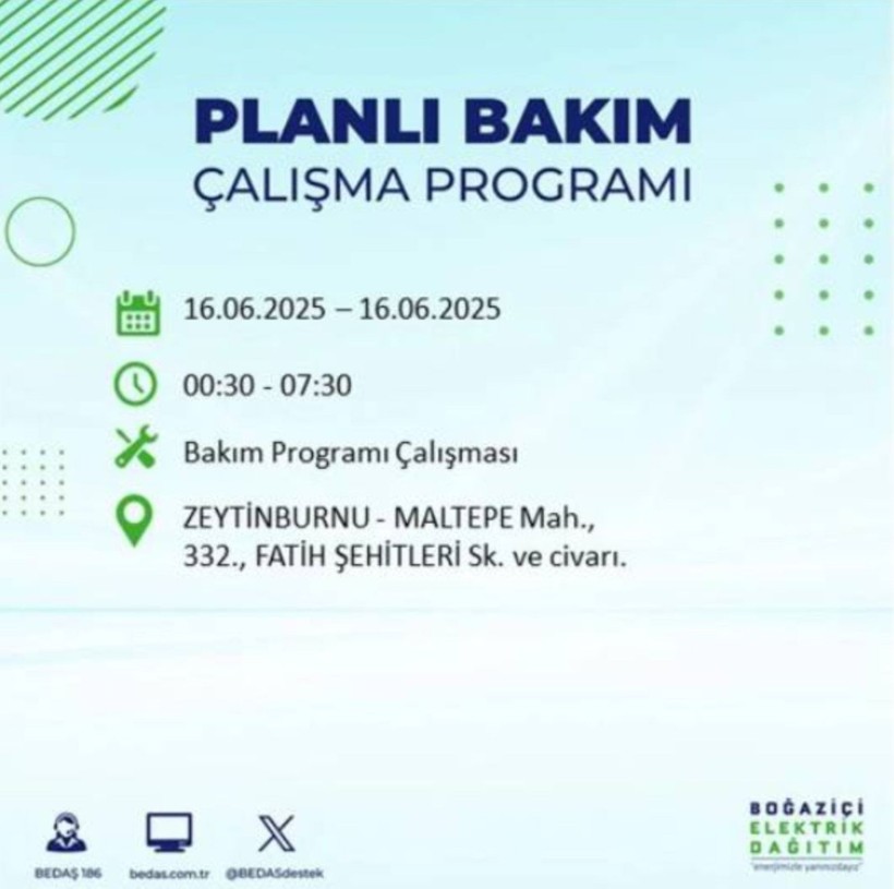 İSTANBUL ELEKTRİK KESİNTİSİ 16 HAZİRAN 2025 || Bahçelievler, Zeytinburnu, Bağcılar, Sultangazi’de elektrikler ne zaman gelecek? - Resim: 82