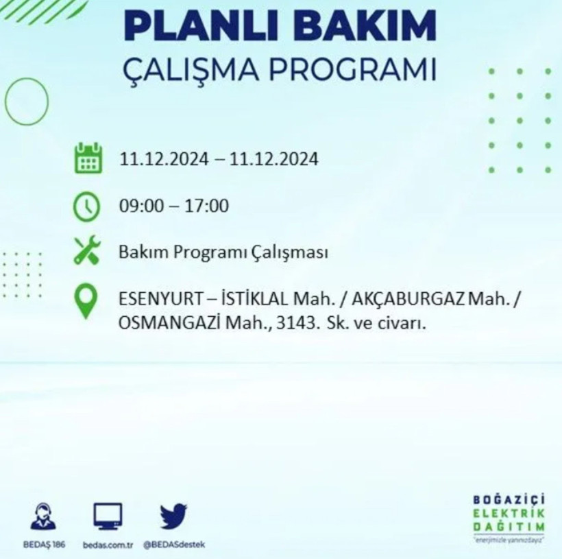 11 ARALIK İSTANBUL PLANLI ELEKTRİK KESİNTİLERİ 2024: Elektrikler ne zaman gelecek? BEDAŞ açıkladı - Resim: 10
