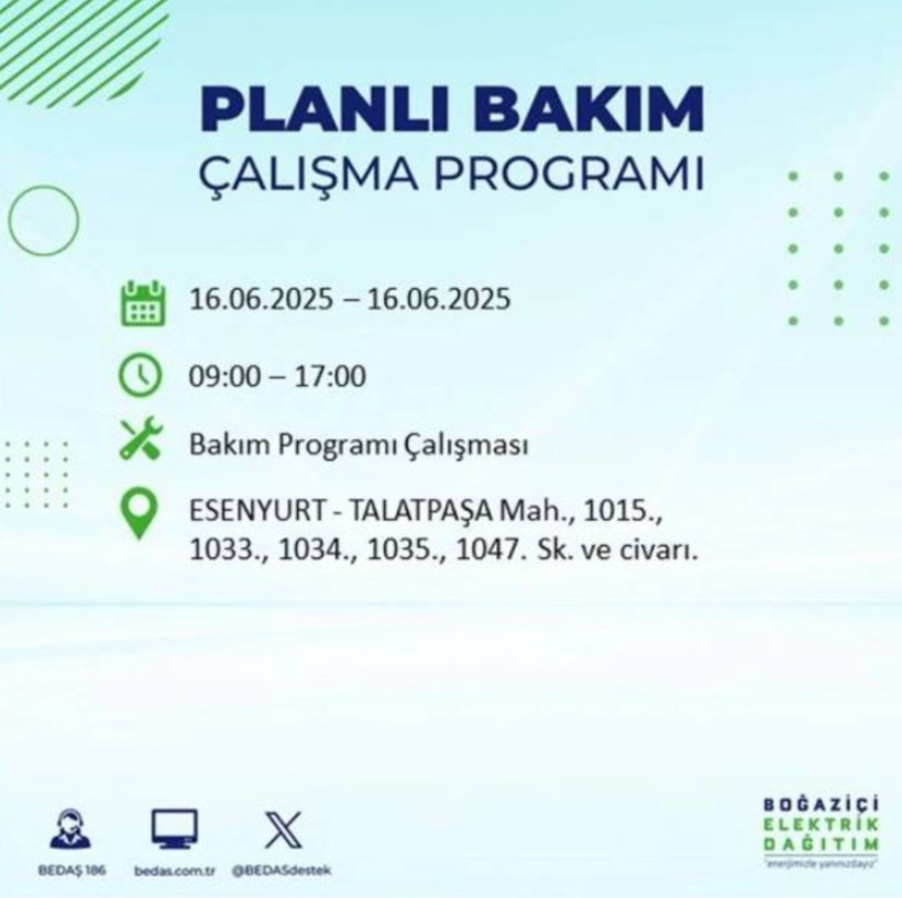 İSTANBUL ELEKTRİK KESİNTİSİ 16 HAZİRAN 2025 || Bahçelievler, Zeytinburnu, Bağcılar, Sultangazi’de elektrikler ne zaman gelecek? - Resim: 41