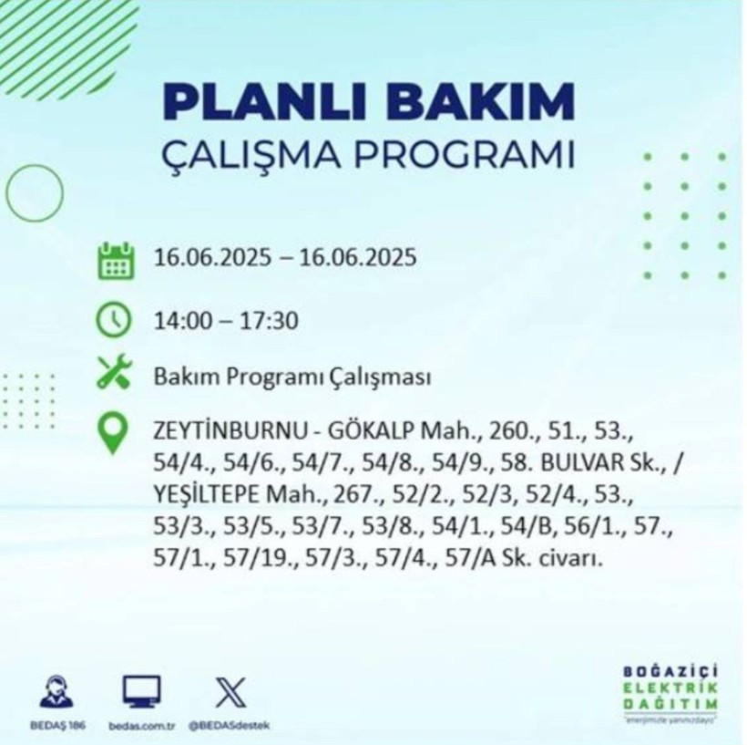 İSTANBUL ELEKTRİK KESİNTİSİ 16 HAZİRAN 2025 || Bahçelievler, Zeytinburnu, Bağcılar, Sultangazi’de elektrikler ne zaman gelecek? - Resim: 86