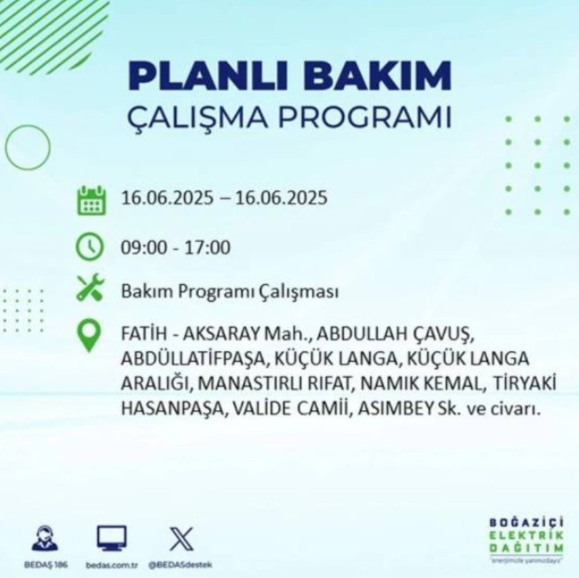 İSTANBUL ELEKTRİK KESİNTİSİ 16 HAZİRAN 2025 || Bahçelievler, Zeytinburnu, Bağcılar, Sultangazi’de elektrikler ne zaman gelecek? - Resim: 54