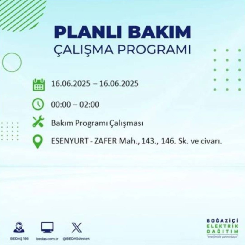 İSTANBUL ELEKTRİK KESİNTİSİ 16 HAZİRAN 2025 || Bahçelievler, Zeytinburnu, Bağcılar, Sultangazi’de elektrikler ne zaman gelecek? - Resim: 40