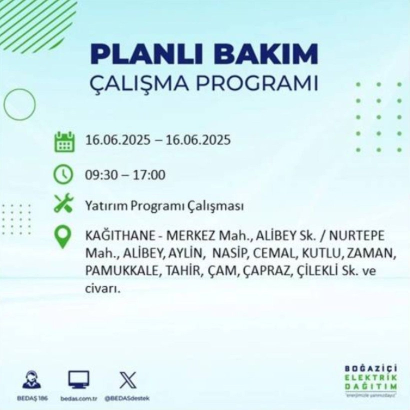 İSTANBUL ELEKTRİK KESİNTİSİ 16 HAZİRAN 2025 || Bahçelievler, Zeytinburnu, Bağcılar, Sultangazi’de elektrikler ne zaman gelecek? - Resim: 60