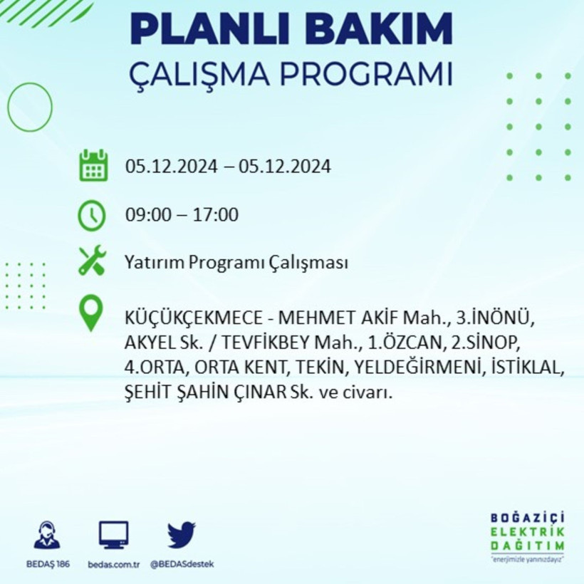 İSTANBUL 5 ARALIK ELEKTRİK KESİNTİSİ 2024: Elektrikler ne zaman gelecek? BEDAŞ açıkladı! - Resim: 38