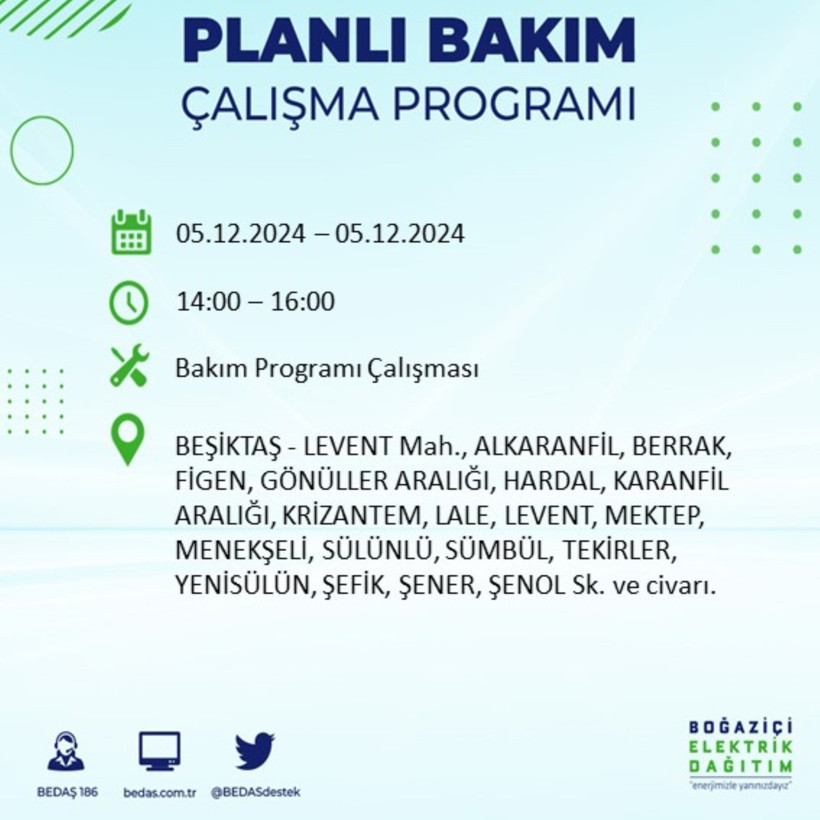 İSTANBUL 5 ARALIK ELEKTRİK KESİNTİSİ 2024: Elektrikler ne zaman gelecek? BEDAŞ açıkladı! - Resim: 24
