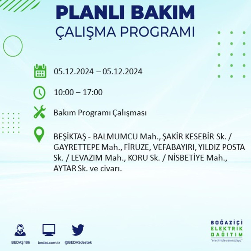 İSTANBUL 5 ARALIK ELEKTRİK KESİNTİSİ 2024: Elektrikler ne zaman gelecek? BEDAŞ açıkladı! - Resim: 23