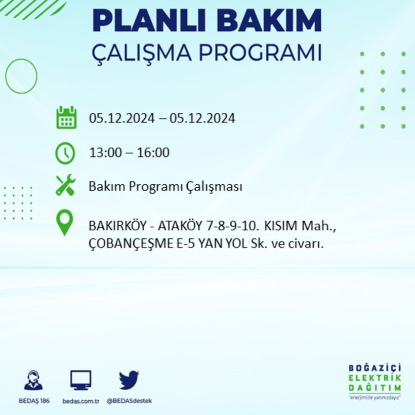 İSTANBUL 5 ARALIK ELEKTRİK KESİNTİSİ 2024: Elektrikler ne zaman gelecek? BEDAŞ açıkladı! - Resim: 21