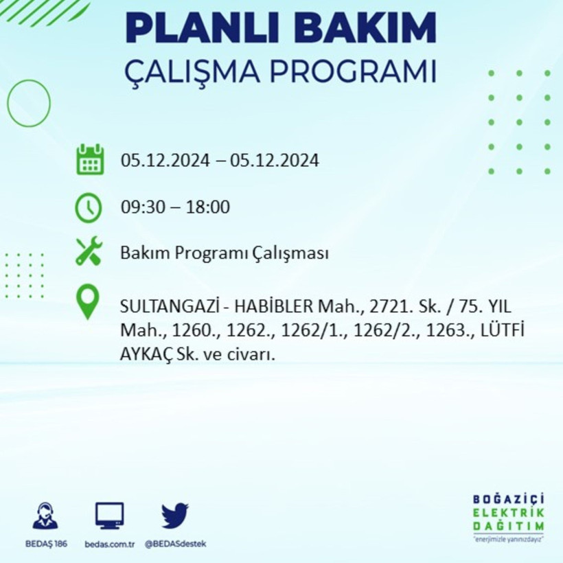 İSTANBUL 5 ARALIK ELEKTRİK KESİNTİSİ 2024: Elektrikler ne zaman gelecek? BEDAŞ açıkladı! - Resim: 45