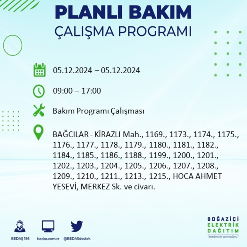 İSTANBUL 5 ARALIK ELEKTRİK KESİNTİSİ 2024: Elektrikler ne zaman gelecek? BEDAŞ açıkladı! - Resim: 12