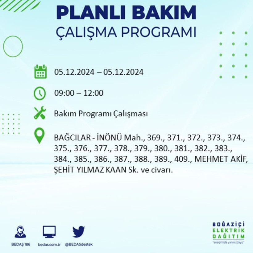 İSTANBUL 5 ARALIK ELEKTRİK KESİNTİSİ 2024: Elektrikler ne zaman gelecek? BEDAŞ açıkladı! - Resim: 10