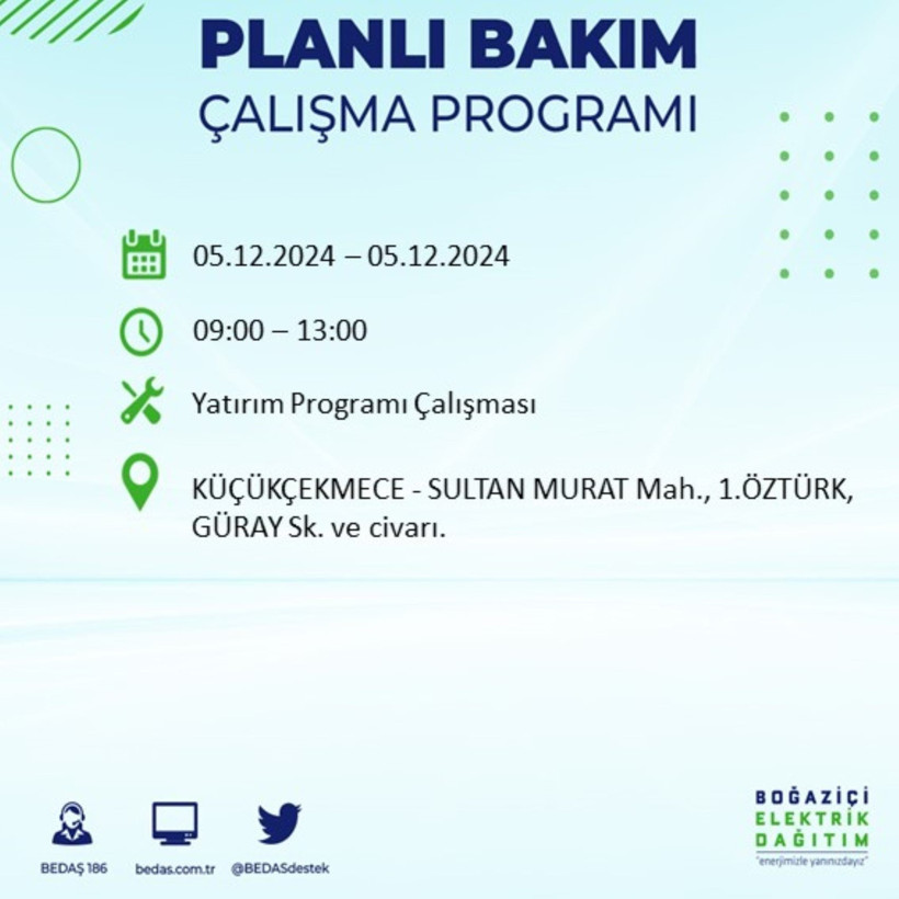İSTANBUL 5 ARALIK ELEKTRİK KESİNTİSİ 2024: Elektrikler ne zaman gelecek? BEDAŞ açıkladı! - Resim: 41