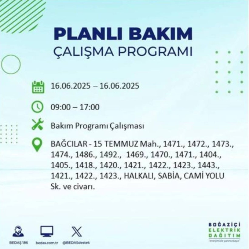İSTANBUL ELEKTRİK KESİNTİSİ 16 HAZİRAN 2025 || Bahçelievler, Zeytinburnu, Bağcılar, Sultangazi’de elektrikler ne zaman gelecek? - Resim: 14
