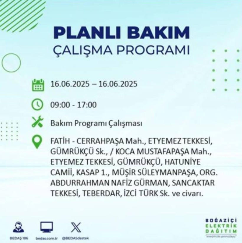 İSTANBUL ELEKTRİK KESİNTİSİ 16 HAZİRAN 2025 || Bahçelievler, Zeytinburnu, Bağcılar, Sultangazi’de elektrikler ne zaman gelecek? - Resim: 51